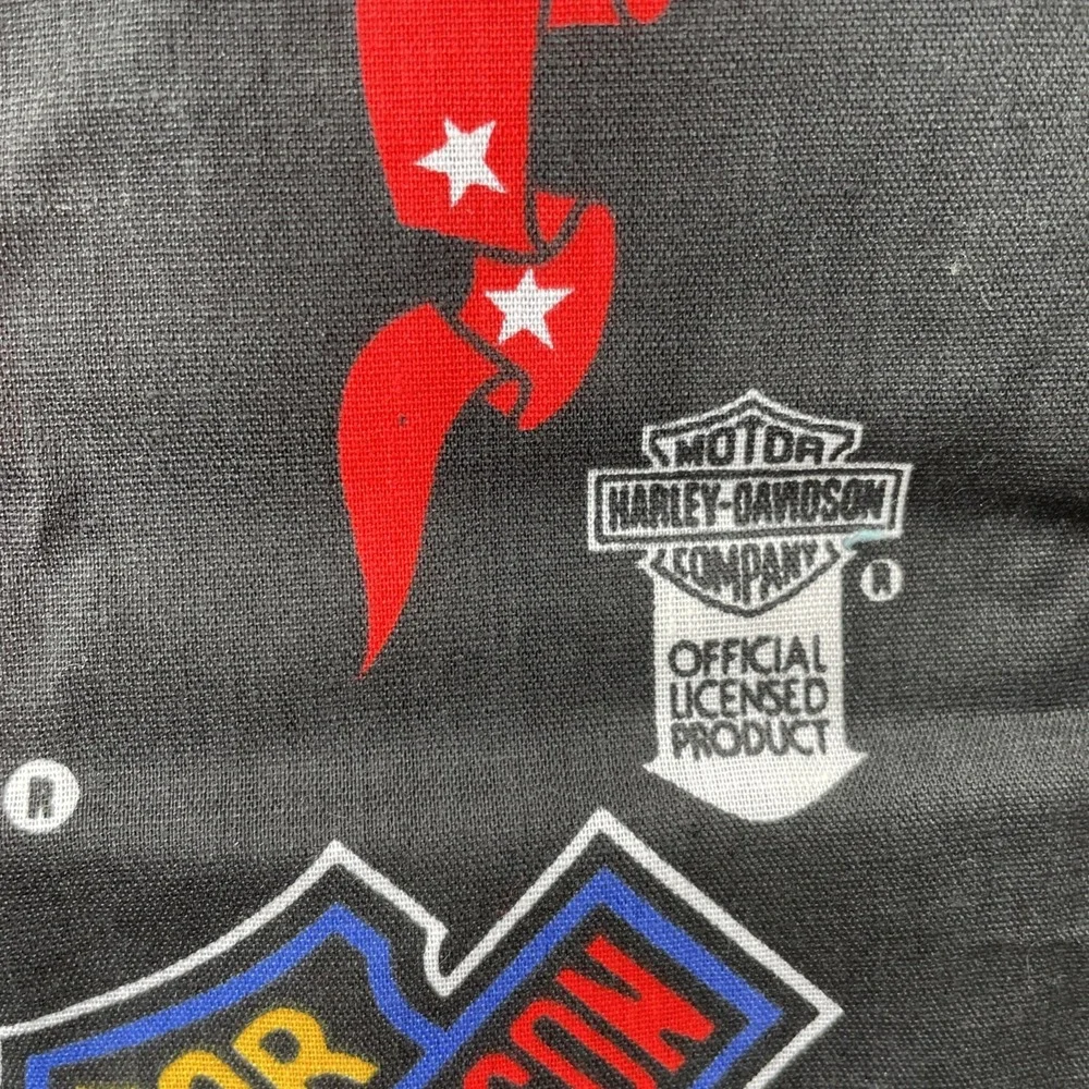 VTG Harley Davidson Scarf‎ Bandanna Eagle Square USA RN 16463 22